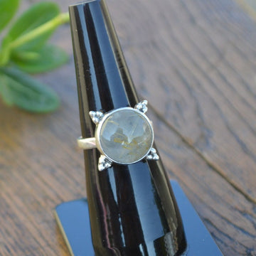 Natural Yellow Rutile Ring, Gemstone Ring, Gift For Her, Bezel Set in 925 Sterling Silver , Designer Rutilated Quartz Birthstone Gift Ring